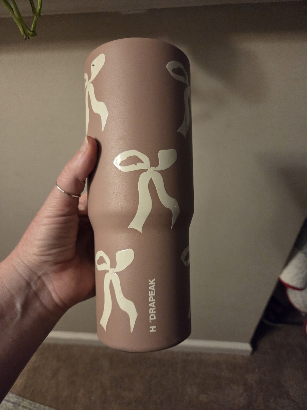 Hydrapeak Pink With White Bow Stainless Tumbler No Lid Gently Used